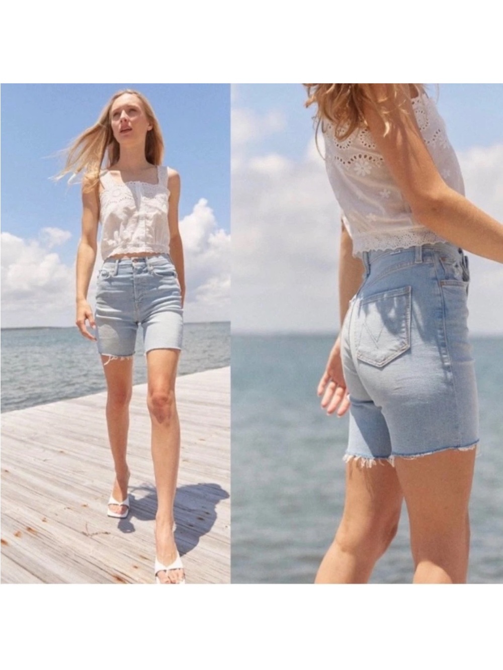 Mother Size 25 Denim the tripper cutoff fray Jean shorts Lots Of Free Hugs
